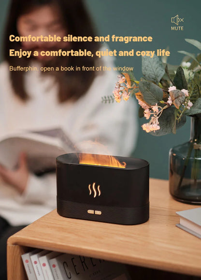 Perfume Humidifier Ultrasonic Air Humidifier With LED Lighting Simulation Colorful Flame Fragrance Machine