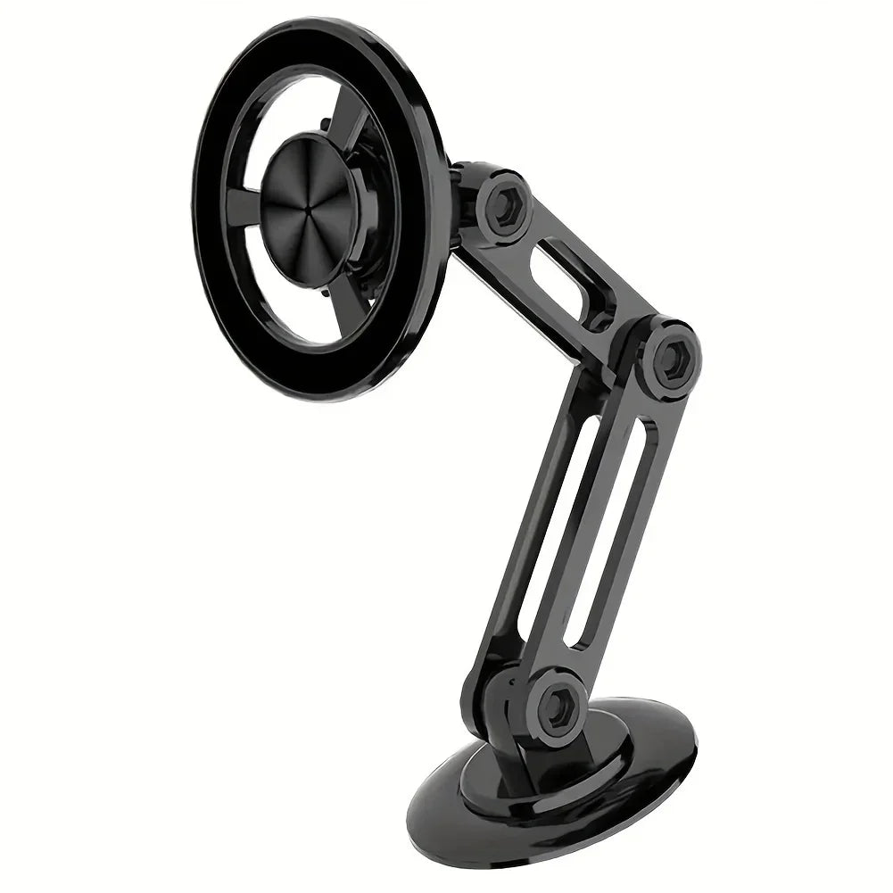 Aluminum Alloy Magnetic Car Mobile Phone Holder, Anti-shake Telescopic Folding , Strong Adhesive, 360° Rotatable Adjustable