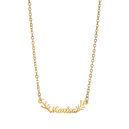 Atoztide New Personalized Custom Name Wing Necklaces Letters Stainless Butterfly Pendant Chain for Women Christmas Jewelry Gift
