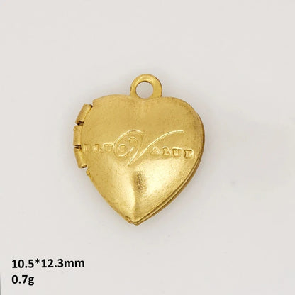 BoYuTe (50 Pieces/Lot) Heart Shaped Raw Brass Locket Pendant Materials Diy Photo Lockets Jewelry Accessories