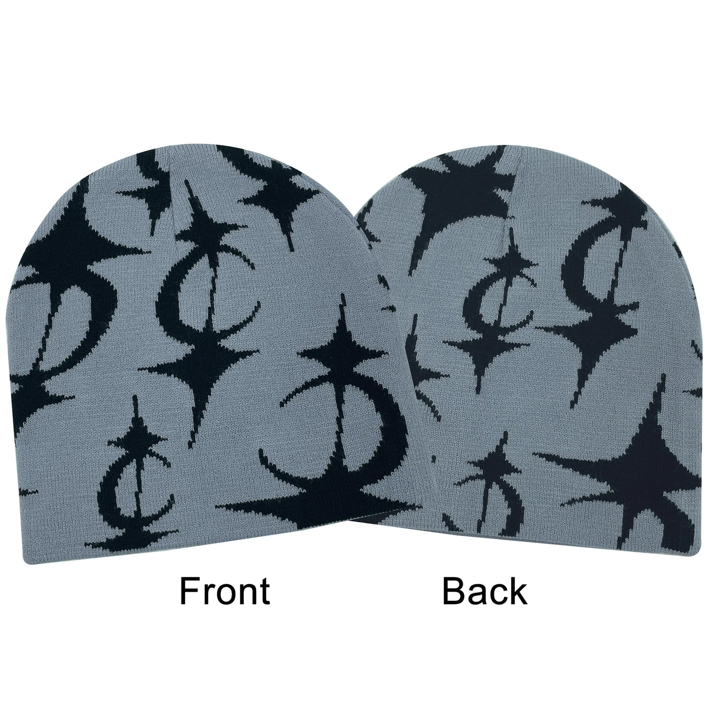 2024 New Knitted Hat Front And Back Jacquard Star Pattern, Street Fashion Trend Personality Skullcap Adult Hat