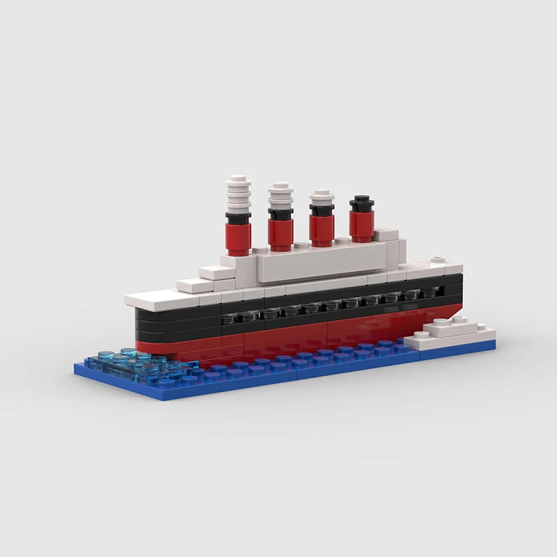 RMS Cruise Sank Titanic Break In Half With Case Model Sets Ship Building Blocks MOC Shipwreck Boat Construction Kid Toys Gifts