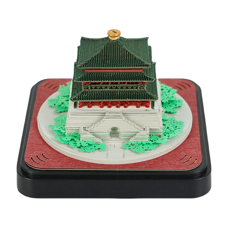 3D Calendar 2025 Memo Pad Omoshiroi Block Carousel Blue Notepad Artistic 3D Paper Art Sculpture Model Desk Ornaments Novel Gift
