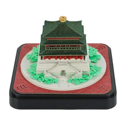 3D Calendar 2025 Memo Pad Omoshiroi Block Carousel Blue Notepad Artistic 3D Paper Art Sculpture Model Desk Ornaments Novel Gift