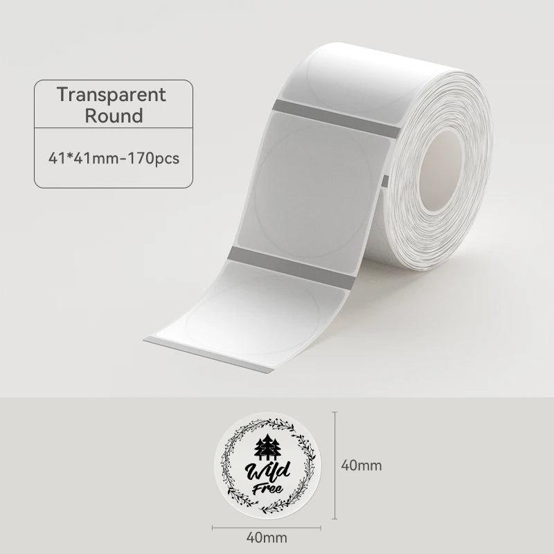 Thermal Transparent Label Sticker for NiiMbot B1/B21/B3S/B31 Printer Anti-Oil Waterproof Tear-Resistant Label Paper