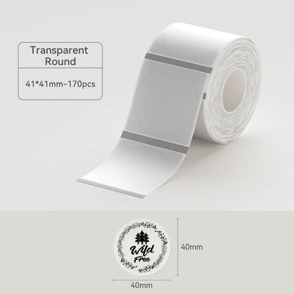Thermal Transparent Label Sticker for NiiMbot B1/B21/B3S/B31 Printer Anti-Oil Waterproof Tear-Resistant Label Paper