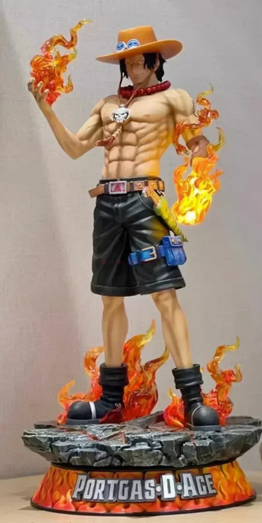 70cm New One Piece Gk Fantasy Third Anniversary 1/3 Ace Super Hugetrendy Statue Anime Decoration Christmas Collect Figures Gift