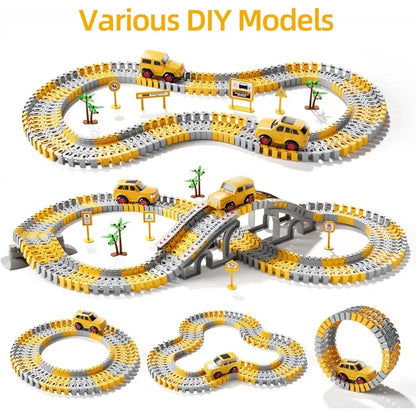 Toddler Boy Toys 239 PCS Race Tracks Toys Gift, 6 PCS Construction Car Toys Gifts , Christmas Birthday Gifts Toys