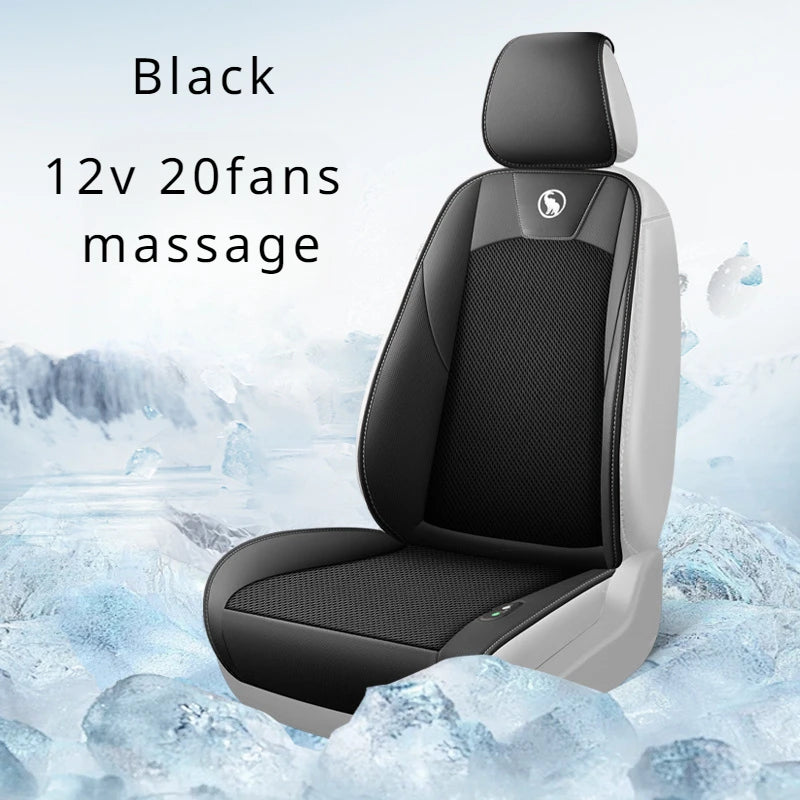 2024 Ventilation 16f/20fans Massage DC12V Car Ventilated Seat Blow Air Cushion Backrest Car Mounted Summer Ventilated Seat Pads