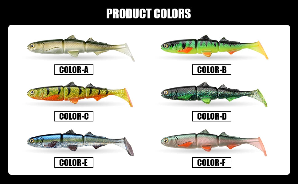 Spinpoler 16cm 22cm T Tail Swimbait Soft Bait Pike Lures 3 Jointed Plastic Shad Wobbler Ocean Beach Boat Fishing Tackle Peche