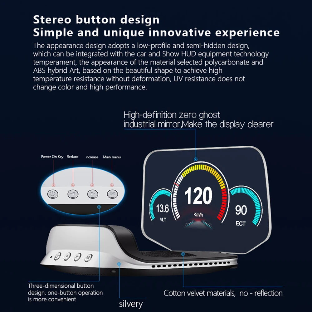 C3 12V Car HUD OBD2 Head Up Display GPS Navigation Digital Speedometer On Board Computer Projector OBD 2 Scanner Test Cartronics