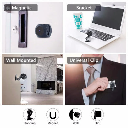 Mini cámara corporal portátil 1080P HD con visión nocturna, grabadora de video, detección de movimiento de gran angular, grabación en bucle con imán, cámaras Espia
