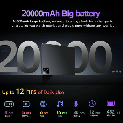 2024 Global Version Pad 6S Pro Tablet 11inch HD 4K Android 14 Snapdragon 888 16GB+1T 12000mAh 5G Dual SIM Bluetooth WiFi GPS Tab