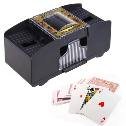 2024 New Automatic Poker Card Shuffler Board Games Battery Operated Playing Cards Shuffle 2 Deck Automatic Hand Crank