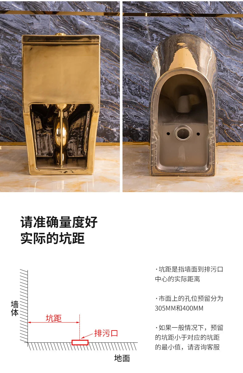 Siphon Water-Saving Mute Tuhao Gold Toilet Anti-Blocking Deodorant Ceramic Electroplating Gold