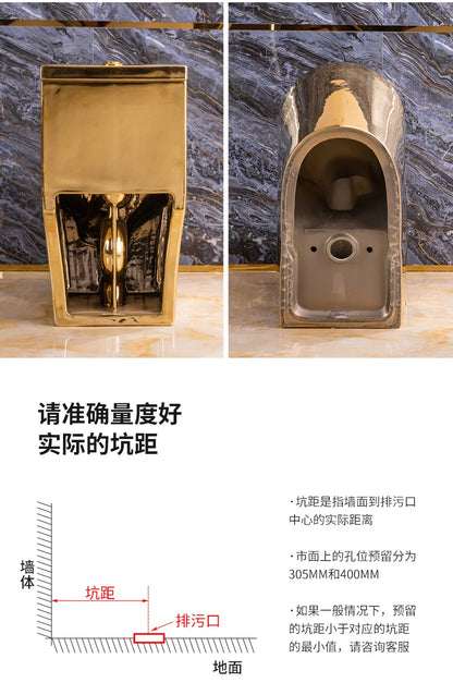 Siphon Water-Saving Mute Tuhao Gold Toilet Anti-Blocking Deodorant Ceramic Electroplating Gold