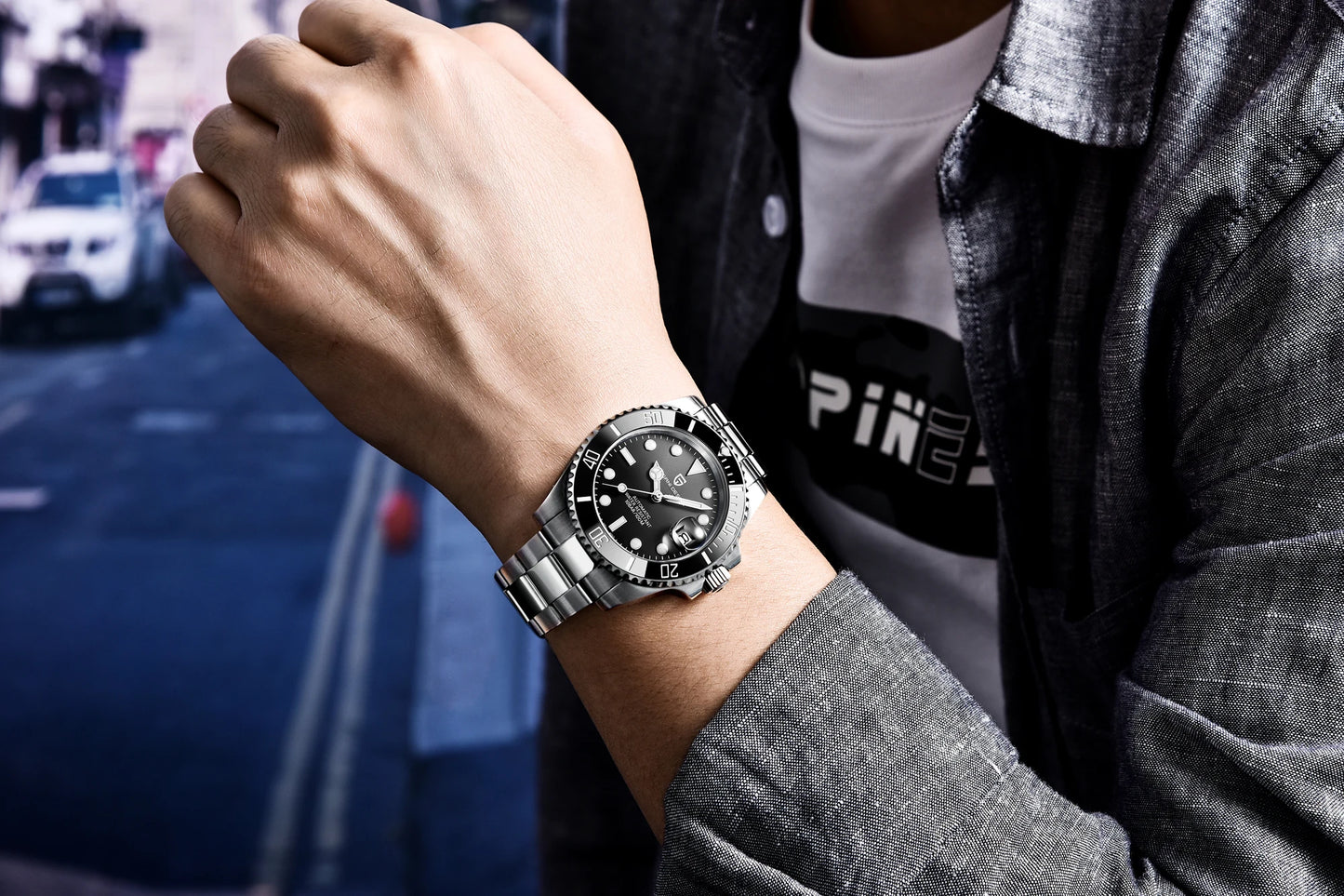 PAGANI DESIGN PD1661 Water Ghost Watch 40MM Luxury Automatic Mechanical Watches NH35 Auto Date Sport Dive BGW-9 Watch For Men