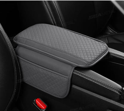 SEAMETAL Car Arm Rest Cover Cushion Wear-Resistant Center Console Box Protector Anti Slip Armrest Box Pad with Storage Pocket