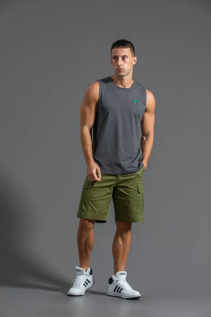 Plus Size Men's Sport Fitness Vest Cotton Trendy Sleeveless T-Shirt Shoulder Vest Casual Top Clearance Special Price