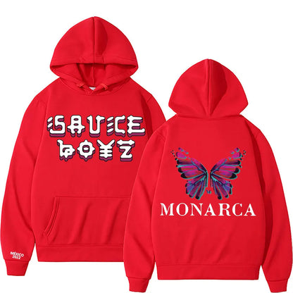 USA Rapper Eladio Carrion Print Hoodie Monarca Music Clothes Men Women Hip Hop Oversized Casual Sweatshirt Man Quality Clothing
