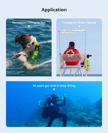 Trimix Lung Tank 0.5L Oxygen Cylinder Dive Scuba Portable 0.5L High Portable Mini Portable Mini Oxygene Diving