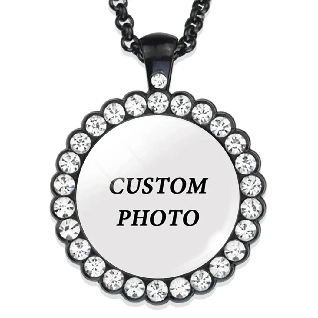 Collar con foto personalizado, cruz circular en forma de media luna, búho esférico, con una variedad de opciones de regalos para amigos