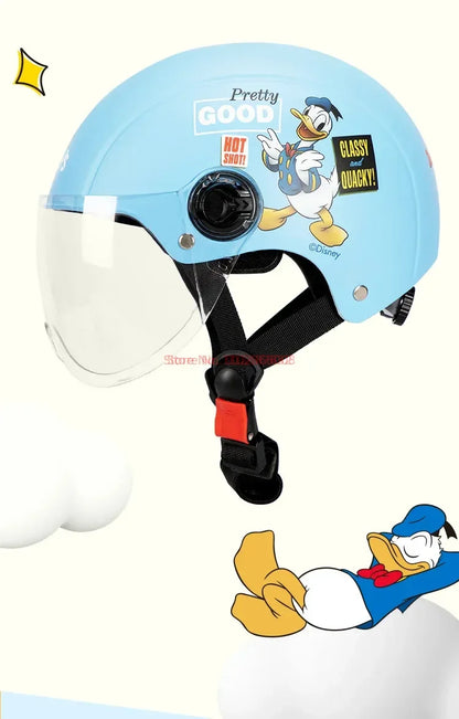 Summer Disney Donald Duck Motorcycle Super Light Open Face Helmet For Children Adult Helmet Safety Protective Helmet Gift Toy
