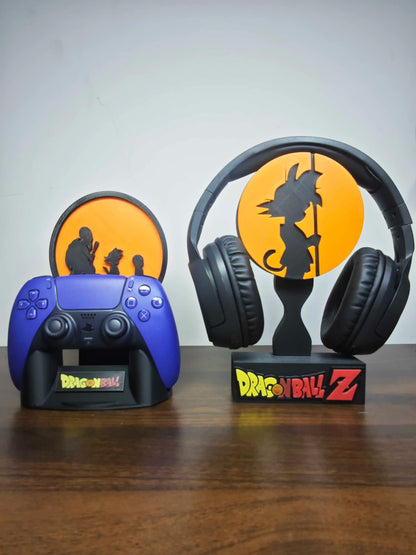 Anime Dragon Ball Z Figure Goku Ps5 Game Controller Stand Creative Headphones Bracket Desktop Ornaments Toy Gifts Handle Bracket