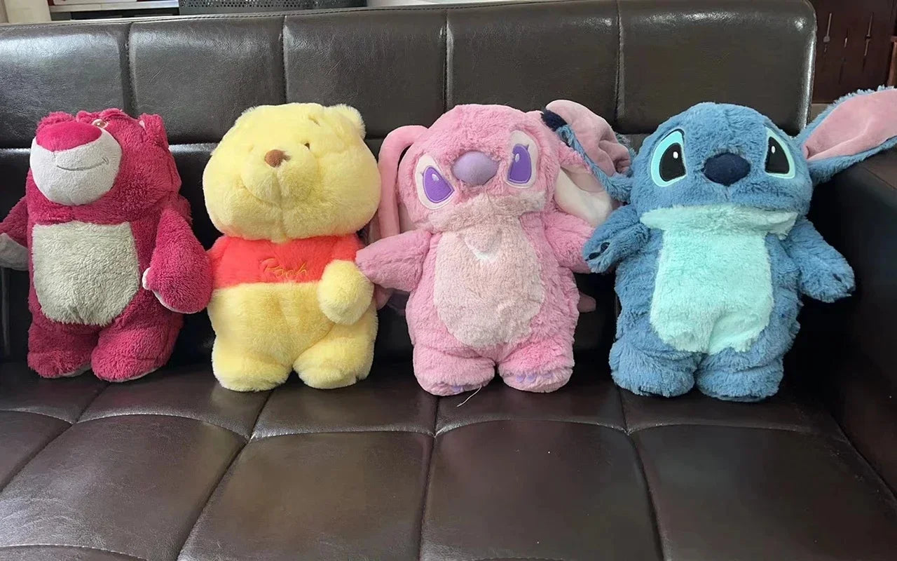 Original Disney Zoobies Hot Water Bag Warm Winter Plush Doll Plushie Lotso Stitch Doll 2-In-1 Useful Gift Toys For Children ﻿