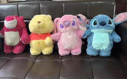 Original Disney Zoobies Hot Water Bag Warm Winter Plush Doll Plushie Lotso Stitch Doll 2-In-1 Useful Gift Toys For Children ﻿
