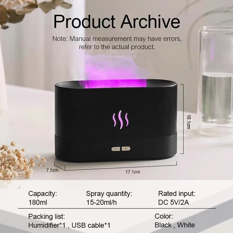 Aroma Humidifier air purifier 3D Simulation Flame Lamp Aroma Diffuser Ultrasonic Mist Humidifier For Home Essential Oil Diffuser