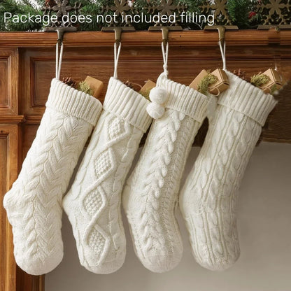 6-8PACK Christmas Stockings 18In Cable Knit Fireplace Stockings Rustic Hanging Xmas Stockings Farmhouse Boho Decorations Family