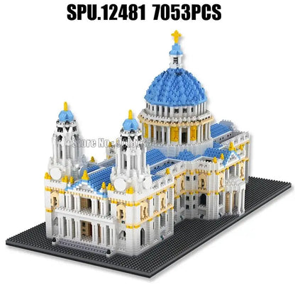 8650 7053pcs World Great Architecture Famous St. Paul Cathedral London Uk Mini Diamond Building Blocks Toy