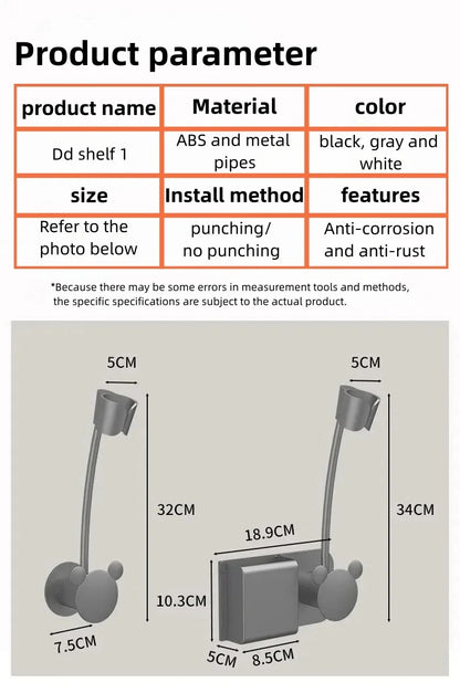 Bathroom Shelf on The Wall Without Drilling Multifunctional Storage Shelves Organizer Bathroom Hair Dryer Holder Toilet Cradle