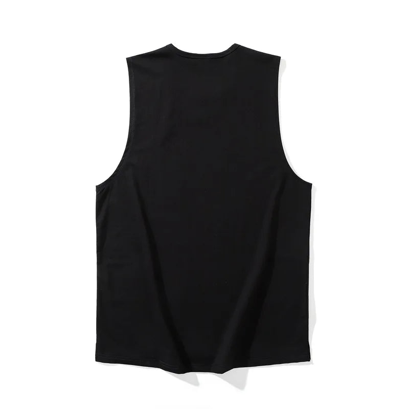Plus Size Men's Sport Fitness Vest Cotton Trendy Sleeveless T-Shirt Shoulder Vest Casual Top Clearance Special Price