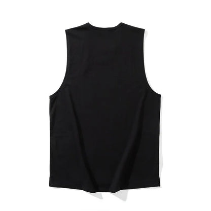 Plus Size Men's Sport Fitness Vest Cotton Trendy Sleeveless T-Shirt Shoulder Vest Casual Top Clearance Special Price