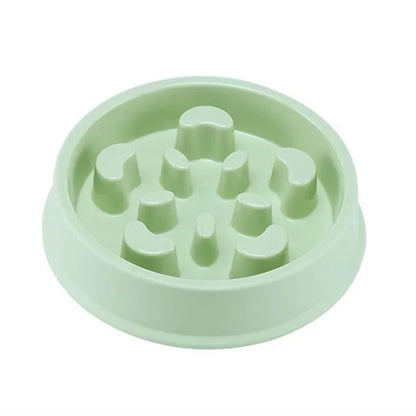 Pet Dog Bowl Slow Food Feeder Non-slip Anti Choking Cat Thickened Plastic Plate Bowls Healthy Anxiety Relief Dish Pet Supply