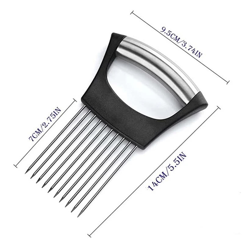 Stainless Steel Onion Slicers Holder Vegetable Tomato Shredders Kitchen Tools For Slicing Meat Cheese Blocks Pin Needle