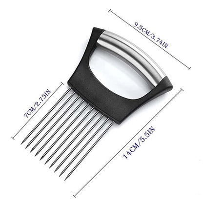 Stainless Steel Onion Slicers Holder Vegetable Tomato Shredders Kitchen Tools For Slicing Meat Cheese Blocks Pin Needle