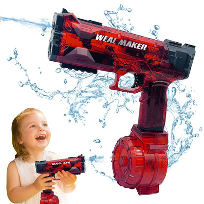Transparent Glock Full Automatic Squirt Water Gun Spray Blaster Electric Water Pistol Toy Summer Pool Outdoor Toy for Kids Adult
