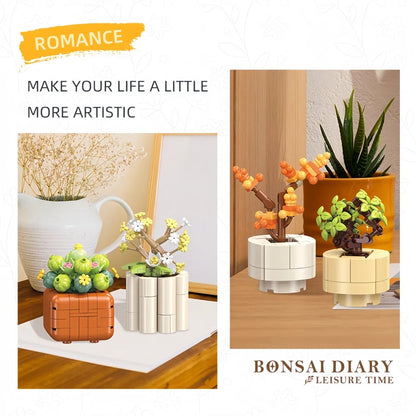 Succulent Plant Potted Building Blocks Simulated Flowers Daisies Simulated Flowers Desk Home Decoration Ornaments Children's Toy