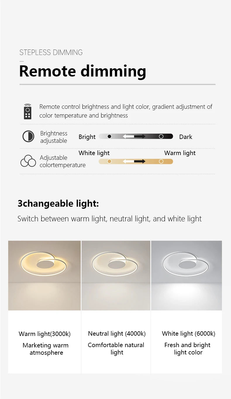 Bedroom Lamps  Mordern Minimalism Led Ceiling Lamp Creative Dimmable Study Room Light Indoor Lighting Home Decor Luster Fixtures