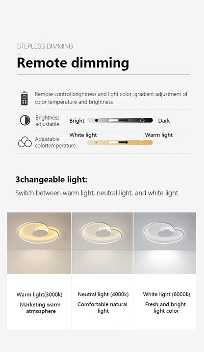 Bedroom Lamps  Mordern Minimalism Led Ceiling Lamp Creative Dimmable Study Room Light Indoor Lighting Home Decor Luster Fixtures