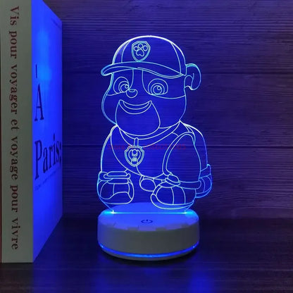 Paw Patrol Cartoon Series 3D Lamp Anime Figure Bedside Table Lamp Led Night Lamp Creative Ornaments Children Toys Birthday Gifts