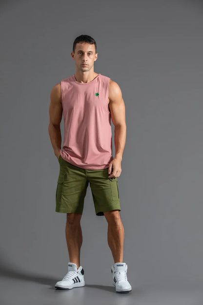 Plus Size Men's Sport Fitness Vest Cotton Trendy Sleeveless T-Shirt Shoulder Vest Casual Top Clearance Special Price