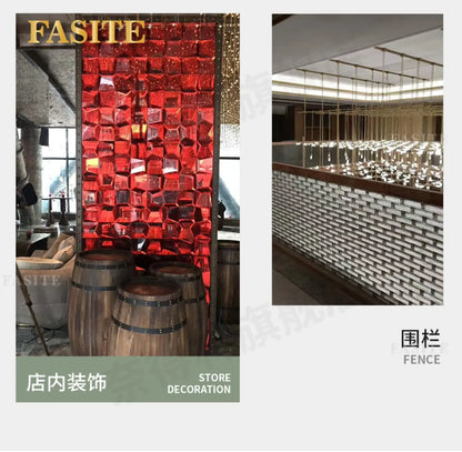 Ultra White Series Solid Hot Melt Crystal Brick Glass Brick Partition Wall Transparent Square