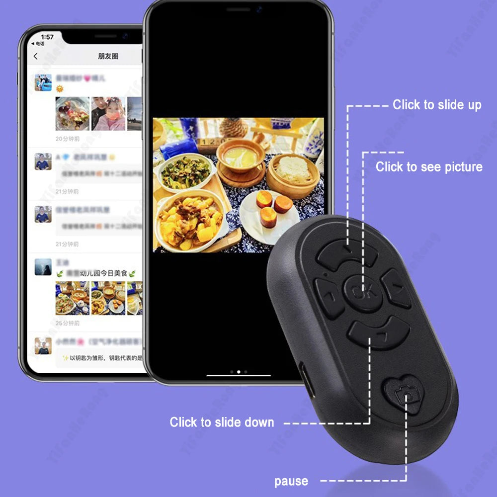 Universal Mobile Phone Selfie Shutter Bluetooth-compatible Remote Control Button For Tik Tok e-book Wireless Controller