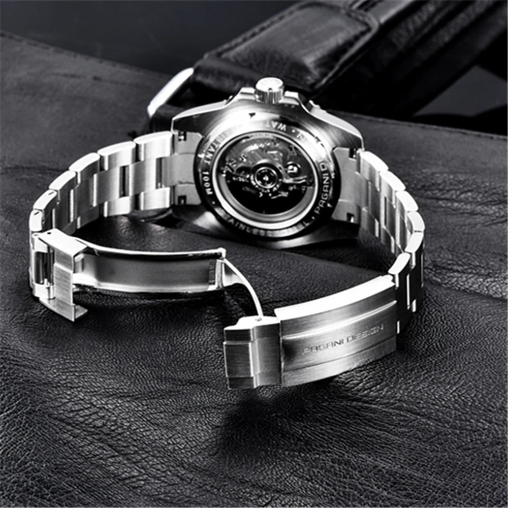 PAGANI DESIGN Men's Mechanical Wristwatches Luxury Brand Mens Watch NH35 100m Waterproof Sapphire Diving Watch reloj hombre