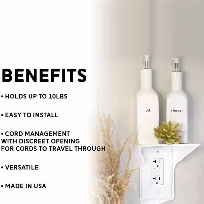 Bedside Storage Mobile Phone Holder Without Punching Socket Bracket Wall Living Room Switch Shelf Socket Plug Charging Bracket