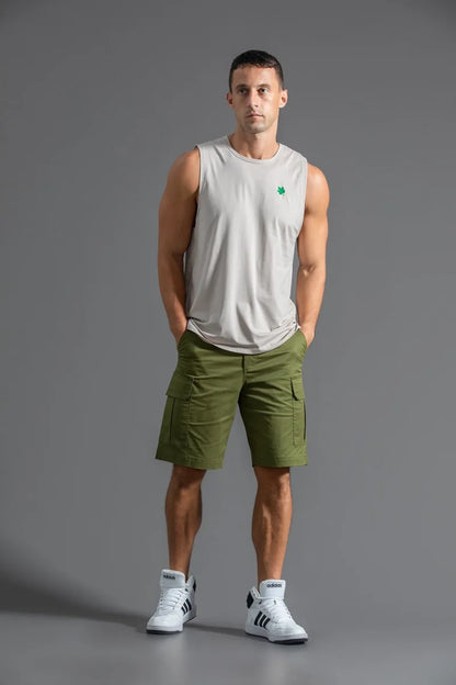 Plus Size Men's Sport Fitness Vest Cotton Trendy Sleeveless T-Shirt Shoulder Vest Casual Top Clearance Special Price